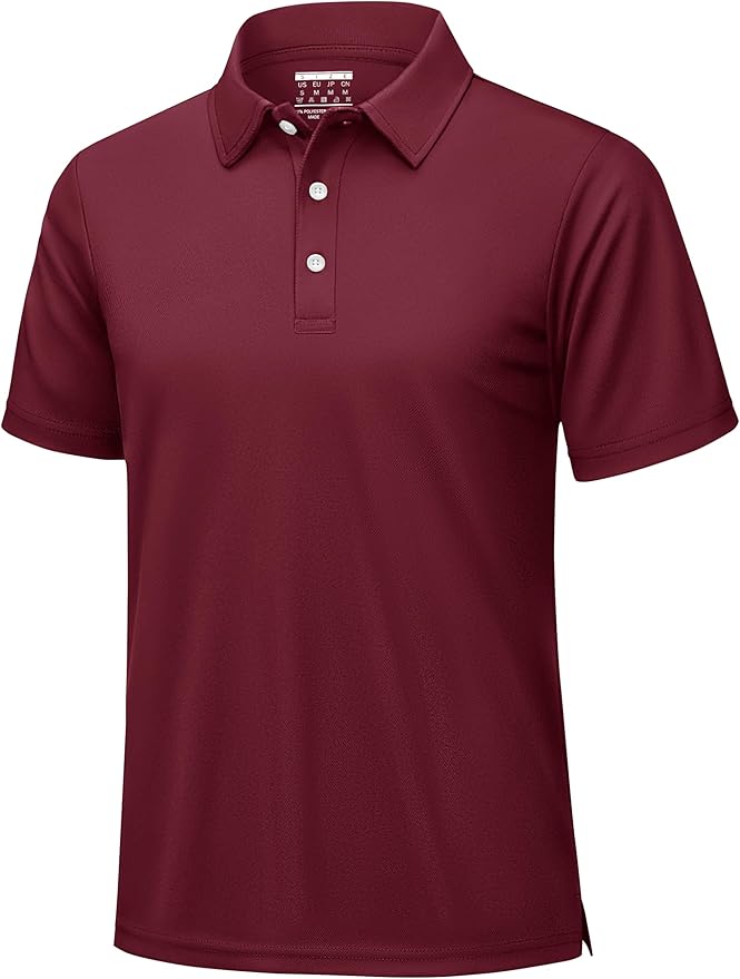 KEFITEVD Men's Polo Shirts Short Sleeve Moisture Wicking Dry Fit Performance Collar Golf Athletic Casual T-Shirt