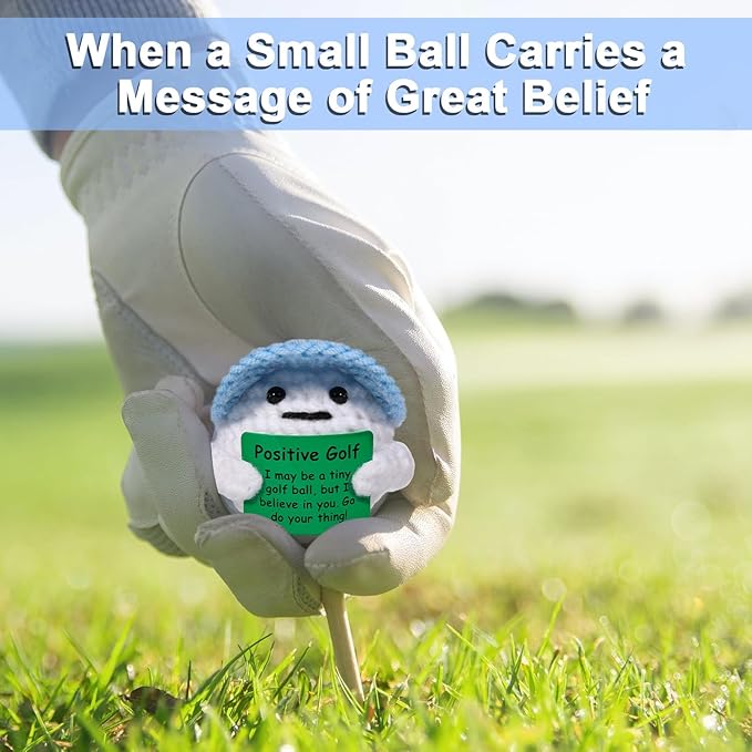 AICase Golf Gifts Funny Positive Golf Ball Crochet Gag Gift Ideas, Emotional Support Nuggets for Men Women Golfers Dad Fathers Day Mom Mothers Graduation Coworkers Birthday Christmas Decor Stuff