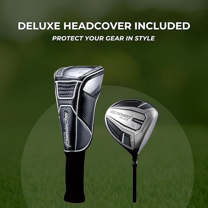 Titanium Driver Golf Club, Loft Lightweight Graphite Shaft, Oversized Sweet Spot, Aerodynamic, USGA Conforming Mens Driver + Deluxe Headcover