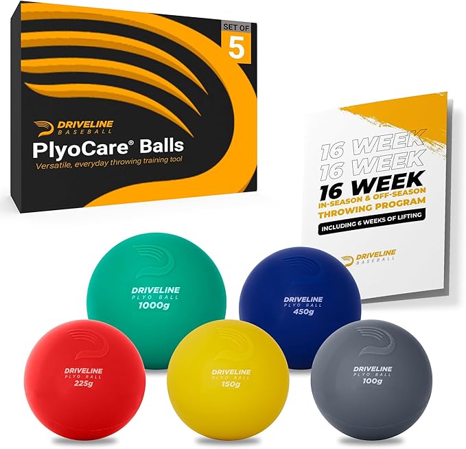 Driveline Baseball PlyoCare Balls - Weighted Pitching Training Balls + Free 16-Week Program