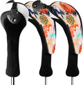 FINGER TEN Golf Club Head Covers Woods Hybrids 1/2/3/4 Pack, Headcovers Men Women 3 5 7 X with Interchangeable Number Tag, Fit All Wood Hybrid Clubs