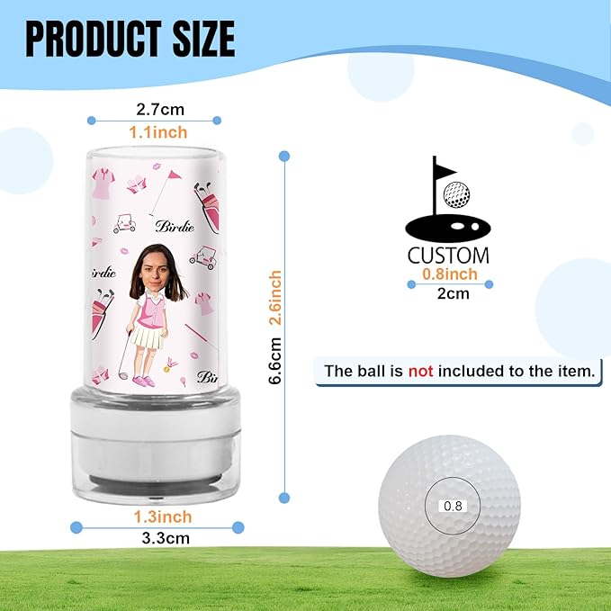 Custom Golf Ball Stamps Personalized Self-Ink Long Lasting Golf Ball Markers Customizable Funny Case Icon Sticker Golf Ball Stamper