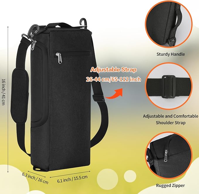 Golf Cooler Bag for Men Women, Small Soft Insulated Beer Cooler Holds 6 Pack of Cans or Two Wine Bottles, Portable Golf Accessories Cooler Sleeve for Camping Picnic Beach Outdoor