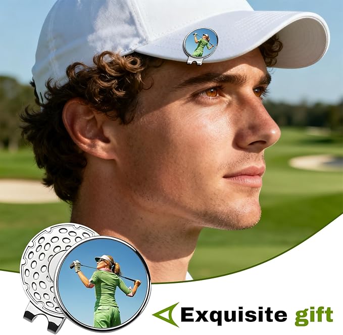 Personalized Golf Ball Marker with Photo Magnetic Hat Clip – Custom Logo/Text 1" Marker for Golfers, Gift for Men & Women, Golf Accessories Gift Set