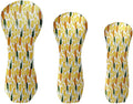 Golf Club Head Cover Waterproof Leather for Driver & Fairway Wood, Driver Headcovers, Golf Accessories for Men Women, Anti-Scratch, Golf Gift for Golfers, 1/3/5 Wood Cover Yellow Sunflowers Bee