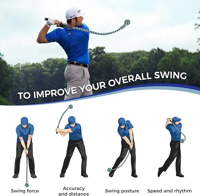 Golf Rope Swing Trainer, Professional Golf Training Aid and Posture Corrector, Improve Tempo Accuracy Practice Equipment for Beginners and Experienced Golfers