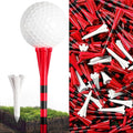 FINGER TEN Unbreakable Golf Tees Plastic 80 3 1/4" or 2 3/4" Driver Tees with 20 1 1/2" Iron Tees Assorted Pack, Low Resistance & Consistent Height Long Short Tees with Bright Colors