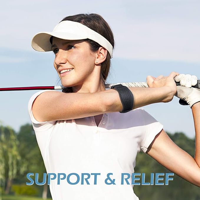 AGPTEK Elbow Brace for Tendonitis and Tennis Elbow 2 Pack, Tennis Golfers Elbow Support Arm Band Elbow Wrap Weightlifting Elbow Strap with Compression Pad for Men & Women (Green)