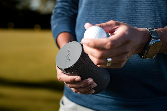 Wash-E Electric Golf Ball Cleaner – Motorized, USB-C Rechargeable, Sleek Compact Design, Portable On-Course Golf Ball Washer – Premium Golf Gift & Golf Bag Accessory