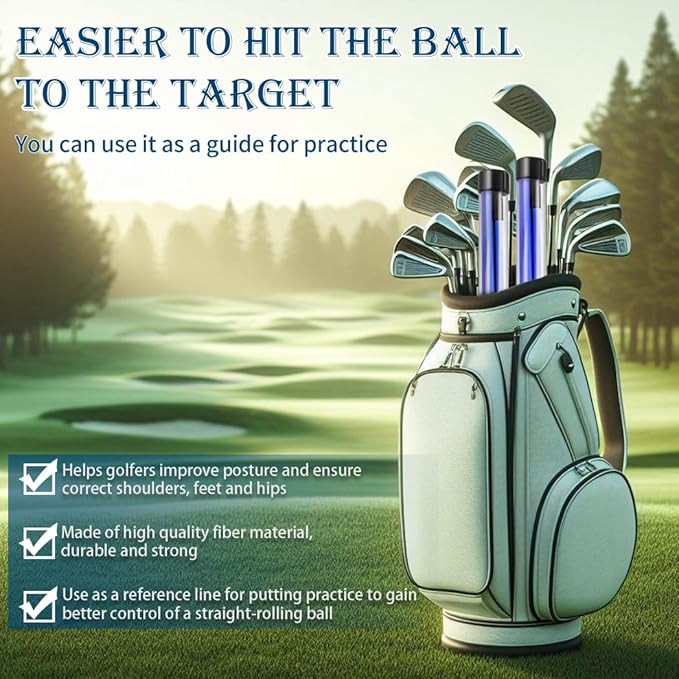 CAITON Golf Alignment Sticks 2 Sets - 48inch Alignment Practice Rods, Foldable for Easy Portability, Golf Training Aids to Improve Golf Swing, Putting Posture, with Storage Tube