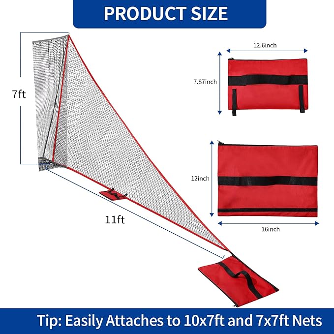 Shank Net Attachment for Golf Hitting Nets, Compatible with 10ft x7ft and 10ft x10ft Golf Nets for Indoor & Outdoor Use
