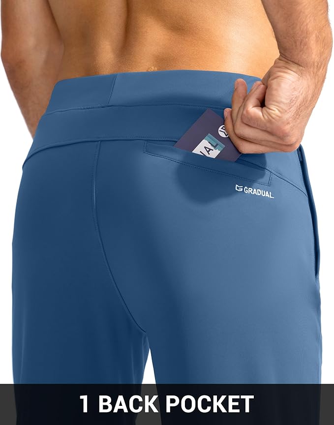 G Gradual Men's Golf Joggers Pants with Zipper Pockets Stretch Sweatpants Slim Fit Track Pants Joggers for Men Work Running