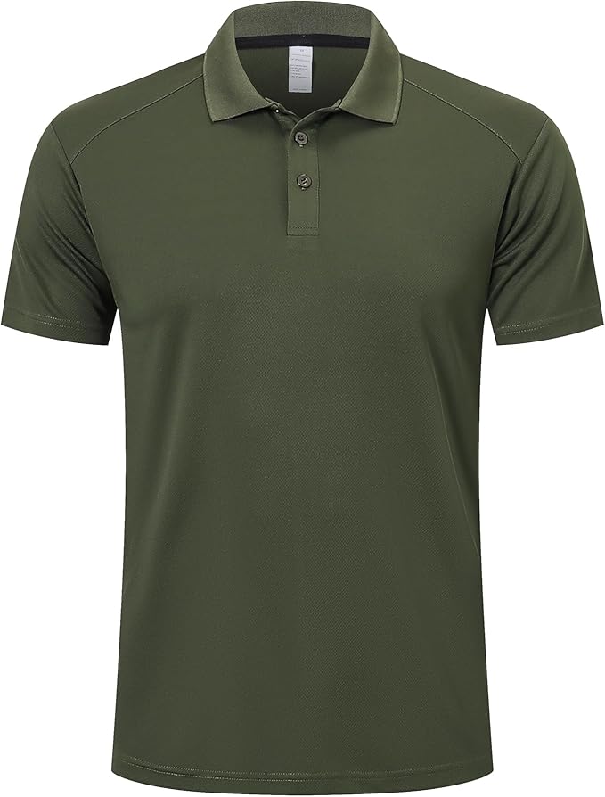 ZENGVEE Mens Polo Shirts Moisture Wicking Short Sleeve Performance Quick Dry Athletic Golf Shirts