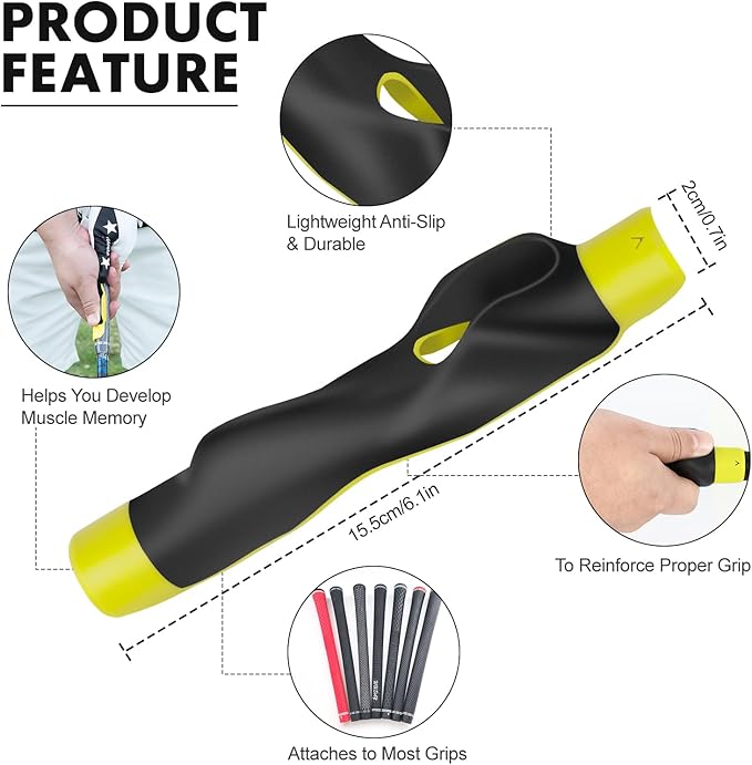 Golf Grip Trainer Golf Practice Tool, Easy To Carry to the Practice Area, Golf Swing Trainer Ensure the Right Grip Every Time, Golf Grip Training Aid, Golf Accessories Improve Your Swing Rhythm