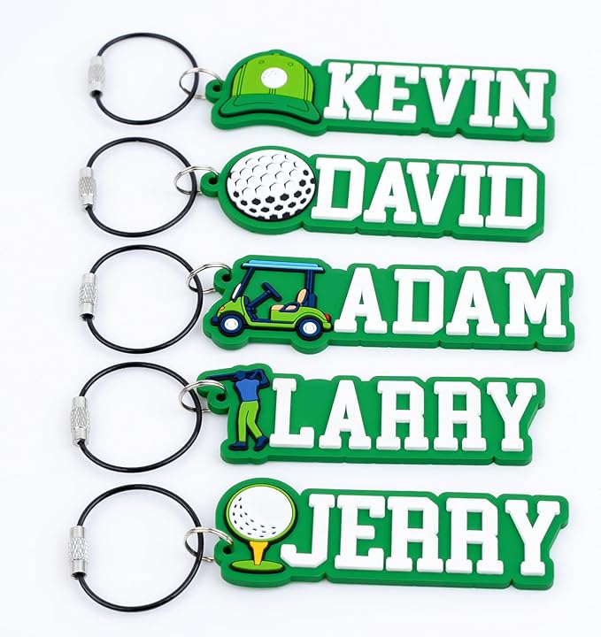 Personalized Sports Golf Keychain – Custom Name Tag, Bag Tag, Luggage Tag – Gift for Kids, Coaches, Teams