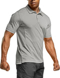 CQR Men's Polo Shirts, Tactical Short Sleeve Golf Performance Shirts, Lightweight Dry Fit UPF 50+ Pique