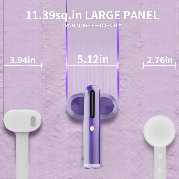 Steamer for Clothes, 2-in-1 Portable Handheld Garment Steamer & Iron with Self-Cleaning, 1200W Powerful & 30s Fast Heat-Up, Large Ceramic Panel, for Travel, Home and Office Use Mini, Purple