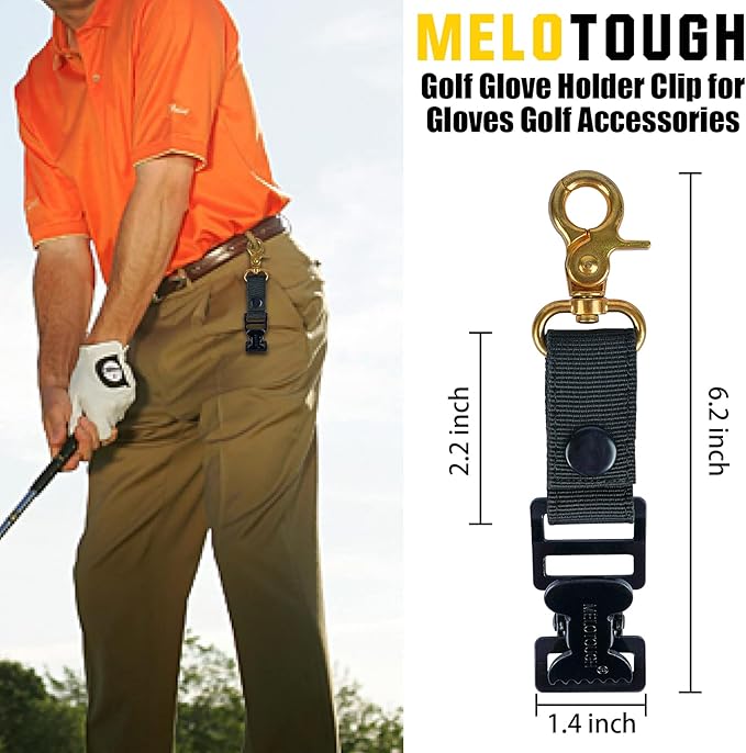 MELOTOUGH Golf Glove Clip Work Gloves Belt Clips with Alligator Clips for Work Glove Holder Construction Gloves Golf Accessories