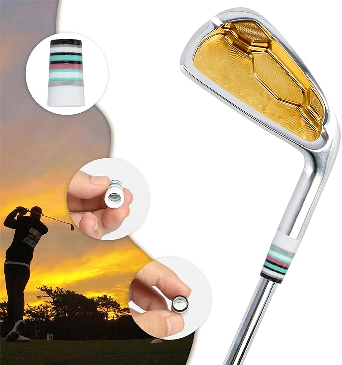 10 Pcs Golf Ferrules,Golfing Club Ferrules Colorful Golfing Iron Ferrules Fit 0.35Inch Tapered Steel Shafts