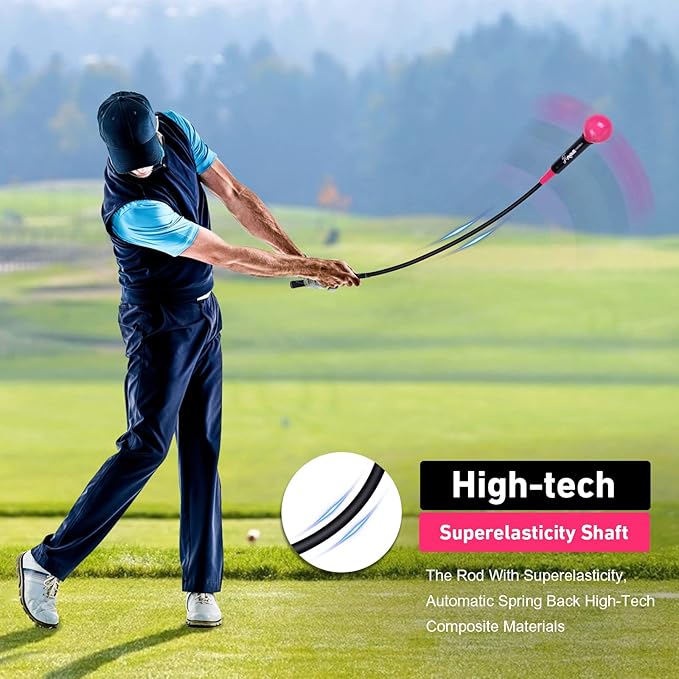 Golf Swing Trainer Aid and Correction for Strength Grip Tempo & Flexibility Training Suit for Indoor Practice Chipping Hitting Golf Accessories