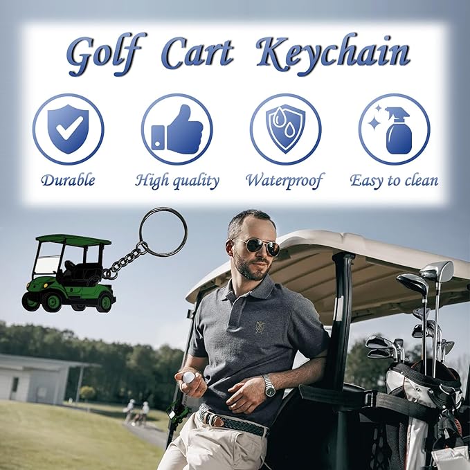 Golf Cart accessories Keychain，Keys To The Golf Cart Accessories Retro Metal Keychains for Golf Lovers Players
