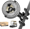 10L0L Golf Cart Fan Rechargeable with Flexible Tripod Mount - 10000mAh Battery Operated Portable Fan 360° Rotatable Head, Fits for Yamaha/EZGO/Club Car Golf Cart with LED Light