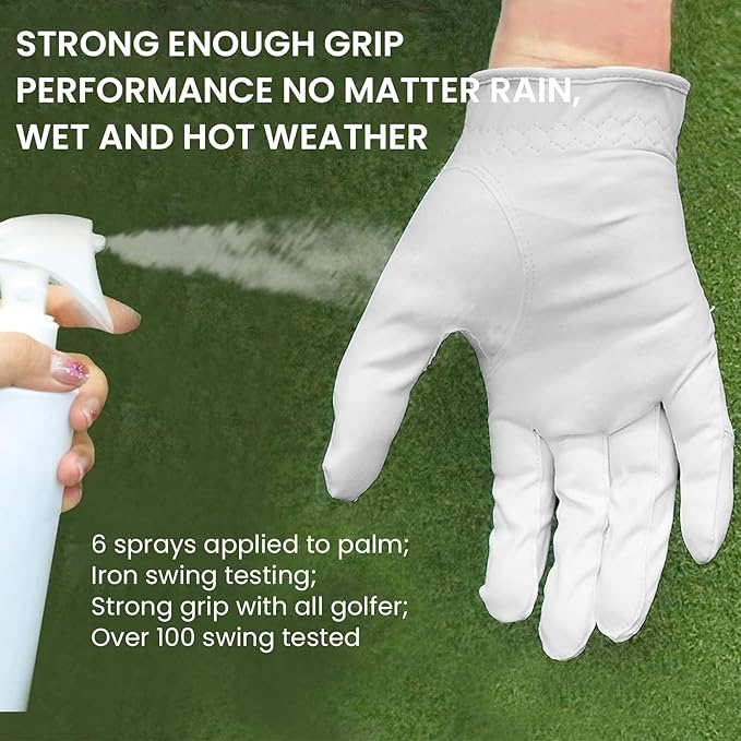 FINGER TEN Womens Ladies Golf Gloves Pair Both Hand or 2 Pack Left Right Hand, All Weather Grip & Comfortable Glove for Serious Performance, Stylish Pink White Fit S M L XL