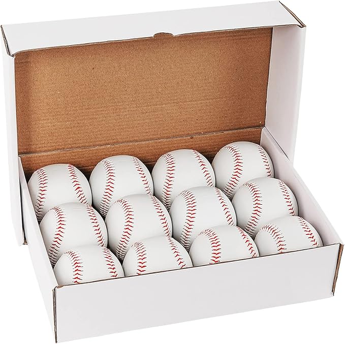 GKK Baseball 12 Pack Balls Training Baseballs 9 inch TeeBall Safety Baseballs for Youth/Adult Baseball Soft Toss, Batting, Fielding, Hitting, Pitching, Practice(One Dozen)