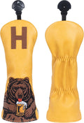 Golf Club Head Cover Golf Head Cover Driver Headcover Fairway Wood Headcover Hybrid Club Head Cover Golf Blade Mallet Putter Cover Beer Bear