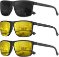 KALIYADI Polarized Sunglasses for Men and Women, Mens Sun Glasses with UV Protection for Driving Fishing Golf (3 Packs)