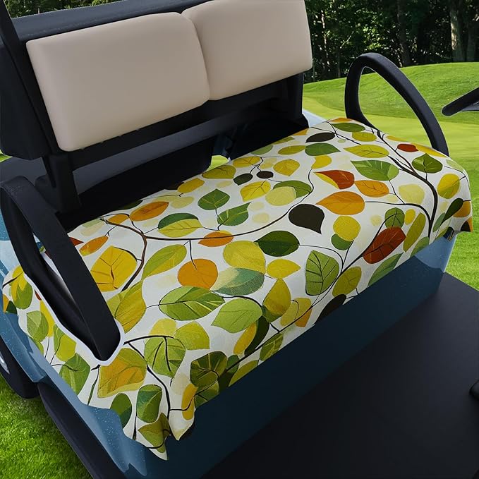 AQQA Golf Cart Seat Covers, Tropical Palm Leaf-Boho-Marble Microfiber Golf Cart Seat Blanket, Golf Blanket, Golf Accessories, Golf Cart Seat Towel Fits All 2-Seat Golf Carts, 55"x 32"
