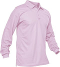 MAGCOMSEN Men's Polo Shirts 3 Button Quick Dry Performance Long Sleeve Tactical Shirts Pique Jersey Golf Shirt