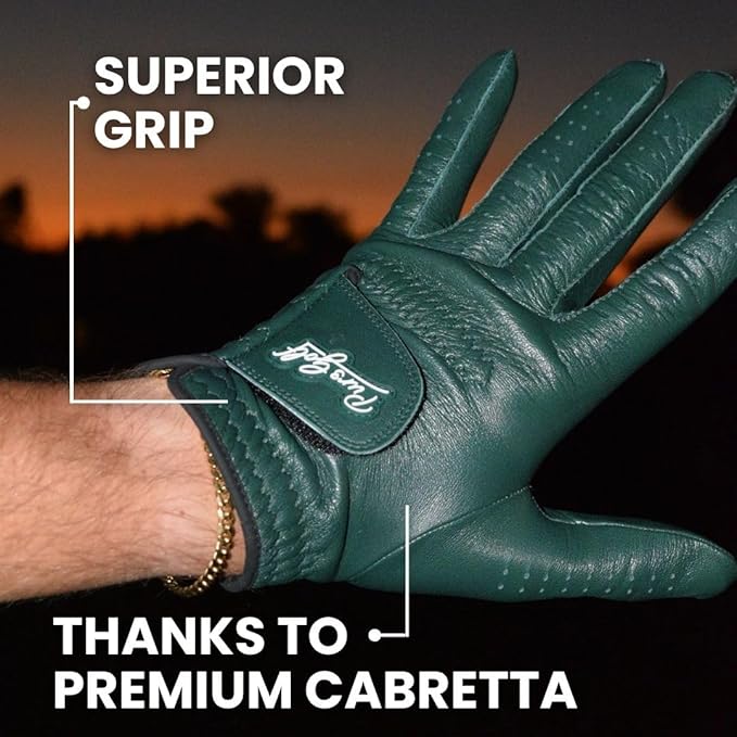 PUR3 Cabretta Leather Golf Gloves Men | 2 Pack Heritage Collection | Includes Ball Marker | Golf Glove Men Left Hand and Right Hand
