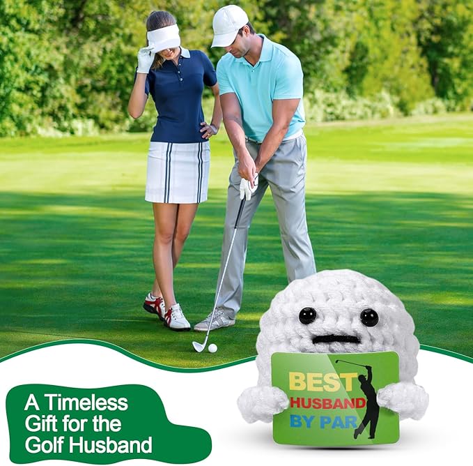 AICase Golf Gifts for Husband, Crochet Golf Ball Gag Gift Ideas Cool Stuff for Men Golfers Unique Birthday Valentine’s Day Anniversary Funny Fathers Gifts for Husband Him Christmas from Wife