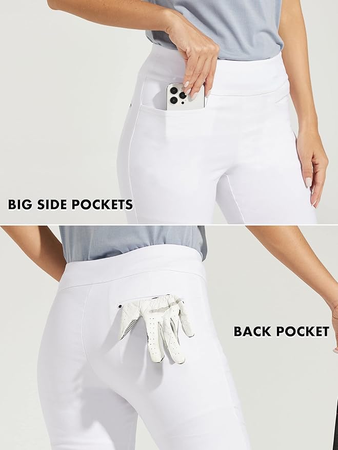 WILLIT Women's Golf Pants 3 Pockets Stretch Casual Pull on Pants Quick Dry Hiking Travel Pants