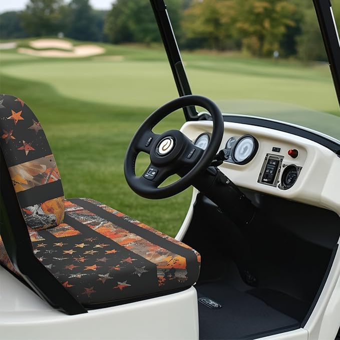 Fashion Print Golf Cart Seat Covers 2 Passenger Golf Cart Backrest Cover Golf Cart Seat Towel Gift for Friends