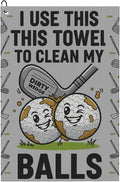 Funny Golf Towel with Carabiner Clip 24"x16" Cute Fun Grey Golf Towels for Golf Bags Microfiber Waffle Golfs Rag for Disc Balls Clubs Golfs Accessories for Men Women Dad Husband