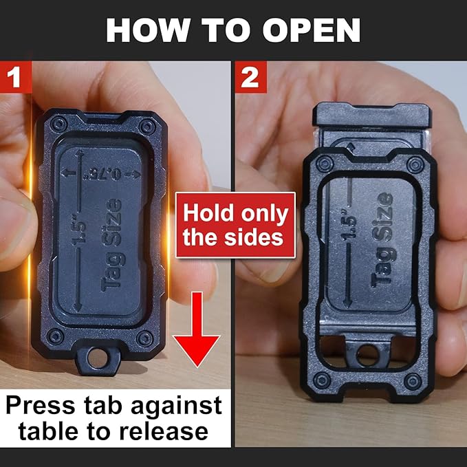 16 Pack Solid Plastic Key Tags with Keychain Rings, Color ID Name Label in Clear Windows.