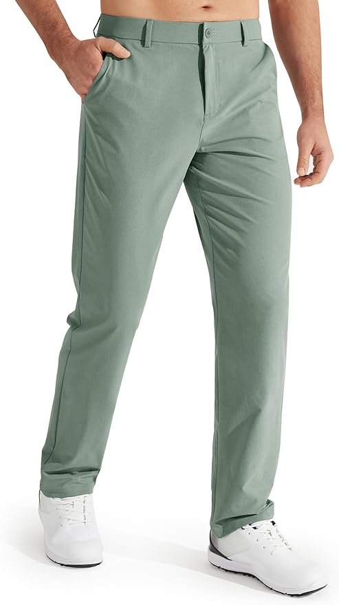 Libin Mens Golf Pants Stretch Work Dress Pants 30"/32"/34" Quick Dry Lightweight Casual Comfy Trousers with Pockets