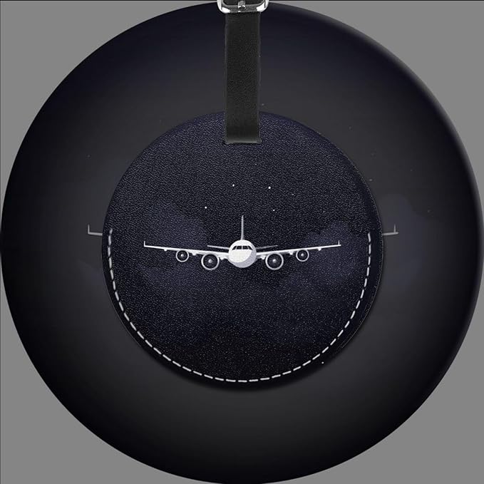 Airplane Pilot Plane Luggage Tags for Suitcases, Pu Leather Baggage Tags Identifiers for Travel, Name Id Label for Baggage Bag Women Men