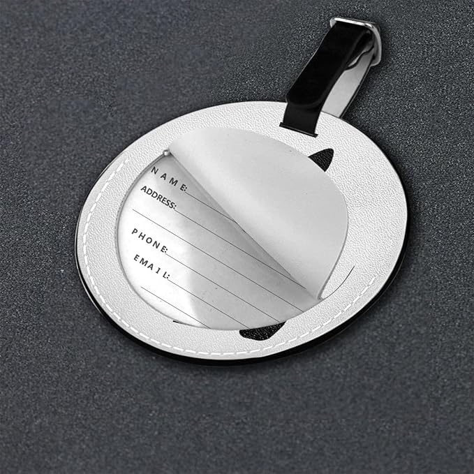 Chihuahua Dog Luggage Tags for Suitcases, Pu Leather Baggage Tags Identifiers for Travel, Name Id Label for Baggage Bag Women Men
