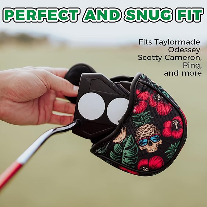 VIXYN Mallet Putter Cover - Cool Putter Cover - Mallet Putter Headcover - Fleeced Lined Putter Head Covers - Protective Golf Club Covers to Match Driver Headcover