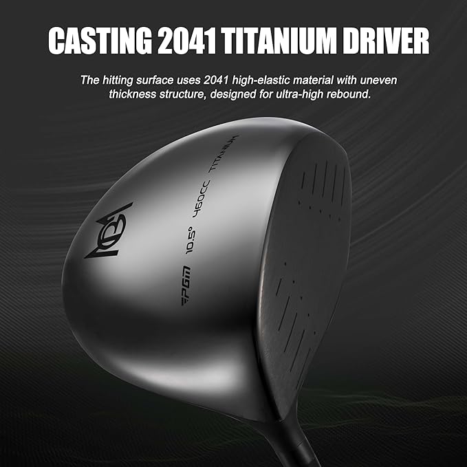 PGM 19 Piece Men's Complete Golf Club Sets - Ultra-Thin Face Titanium Driver (0.85+ COR), High COR Fairway Woods, Forged Irons, Precision CNC Milled Putter, with Stand Bag - Right Handed
