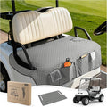 Golf Cart Seat Covers,Golf Cart Seat Towel Blanket with 4 Front Pockets & Nonskid Bottom Fits for EZGO, Yamaha, Club Car and More 2 Person Seats Golf Carts (Charcoal Gray, Ezgo)