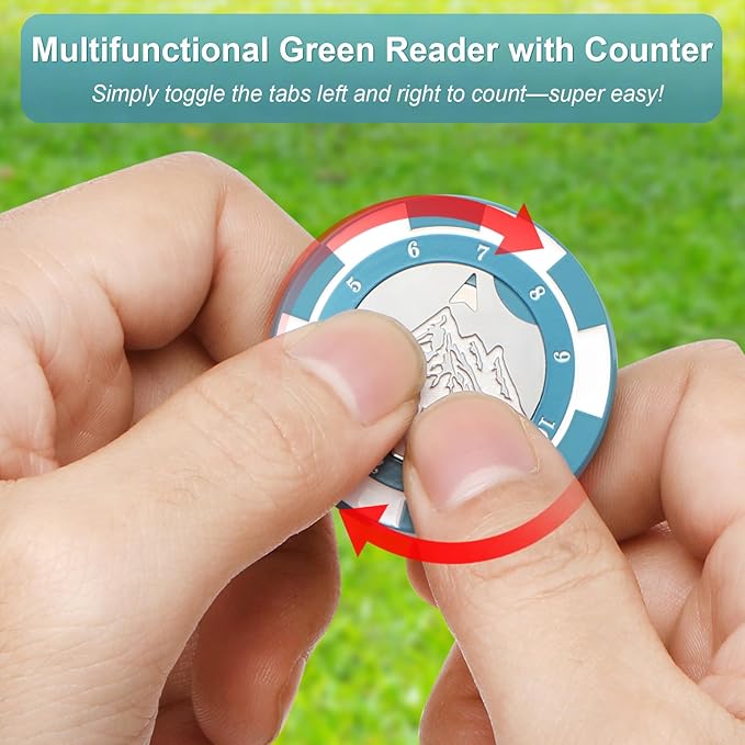 SlopeVision Pro Golf Green Reader with Hat Clip, Horizontal Bubble Level & Golf Ball Marker – High Precision Green Reading Aid, Ideal Golf Gift for Men & Women