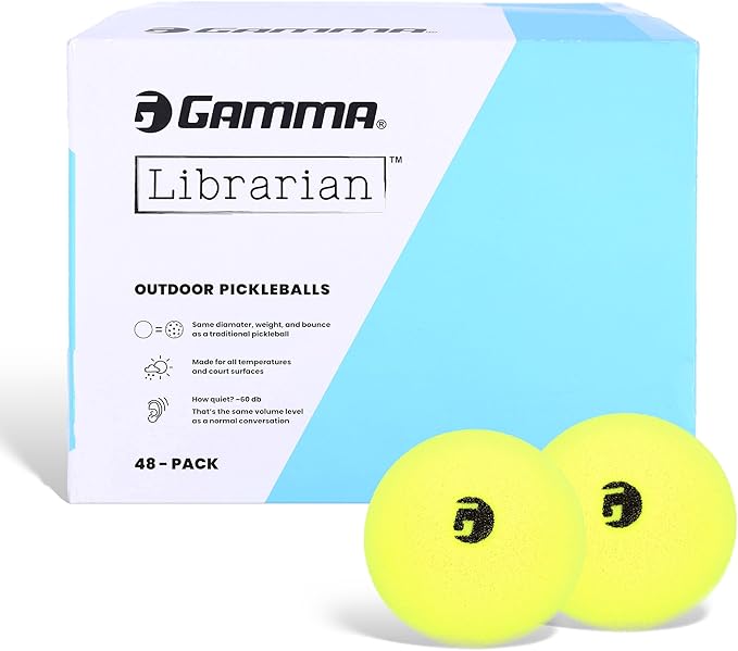 Gamma Librarian Foam Pickleball Balls, Foam Balls for Pickleball Practice with True Bounce on All Surfaces, Box of 48, 3 Pack or 6 Pack