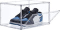 HIYOHIYO Acrylic Clear Shoe Storage Boxes Stackable for High-end Sports Shoes 360° Fully Transparent Display Box with Magnetic Door Suitable for Ankle Boots High Heels Size 14 (1-Pack)