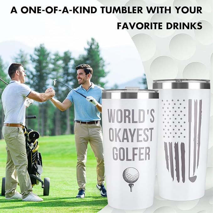 Golf Gifts For Men,Golfing Accessories Gifts For Golfer Lovers,Funny Golf Towel for Him,20 OZ Golfing Tumbler for Dad,Father,Boyfriend,Brother,Birthday Christmas Gift for Men