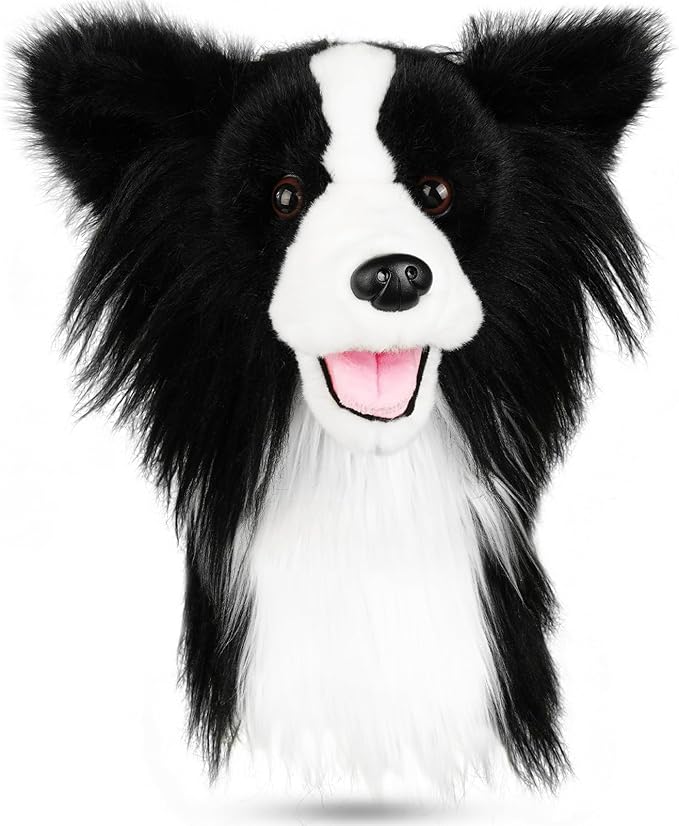Craftsman Golf Golden Retriever Yorkshire Terrier Bernese Mountain Dog Border Collie Soft Cute Soft Plush Animal Driver Wood Headcover Head Cover Travel Protector Gifts for Men Women