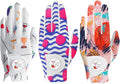 Golf Gloves Women with Ball Marker 2 Pack, Right Handed Golfer Left Hand, Ladies Breathable Soft All Weather Grip Glove Fit Size Small Medium Large XL